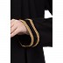 Casual abaya with golden lace at sleeves-Black-golden